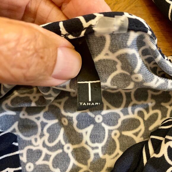 Tahari Black and White Floral Halter - Picture 4 of 4